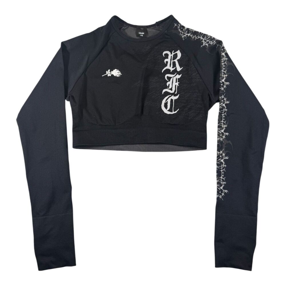 Civil Regime Ruins Kelly Seamless L/S Top Black Size Medium
